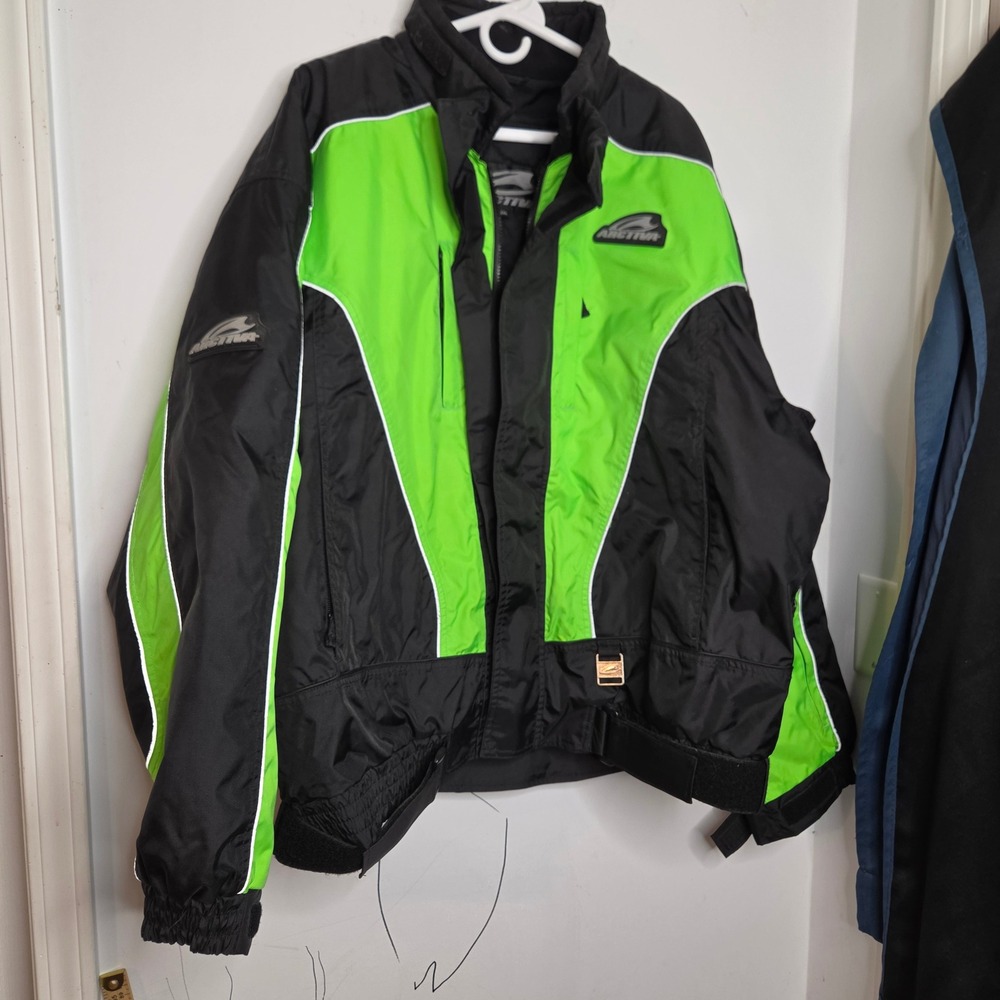 Arctiva Snowmobile Jacket Mens 2XL Neon Green Black Thermolite Plus Insulated
